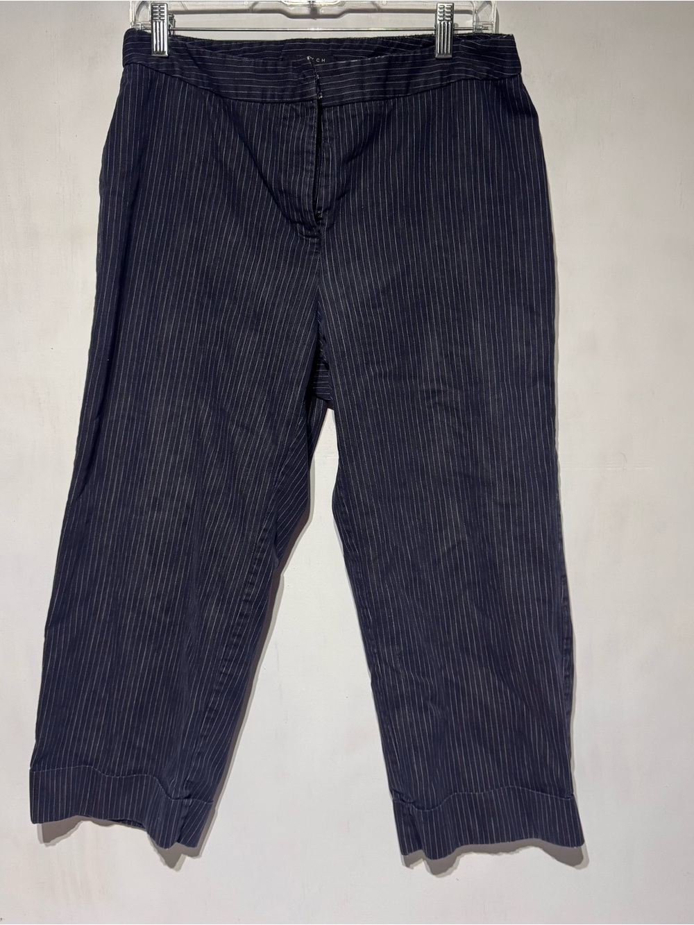 Norton McNaughton Stretch Capris Navy with White Pinstripes, Y2K